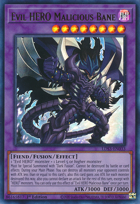 Evil HERO Malicious Bane [LDS3-EN033] Ultra Rare | Exor Games Bridgewater