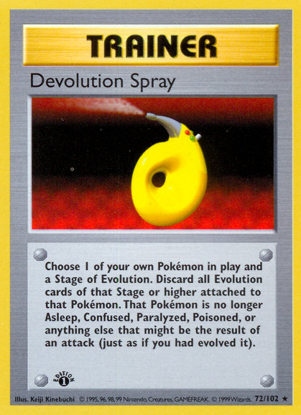 Devolution Spray (72/102) (Shadowless) [Base Set 1st Edition] | Exor Games Bridgewater