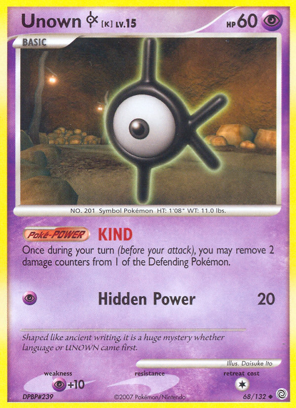 Unown K (68/132) [Diamond & Pearl: Secret Wonders] | Exor Games Bridgewater