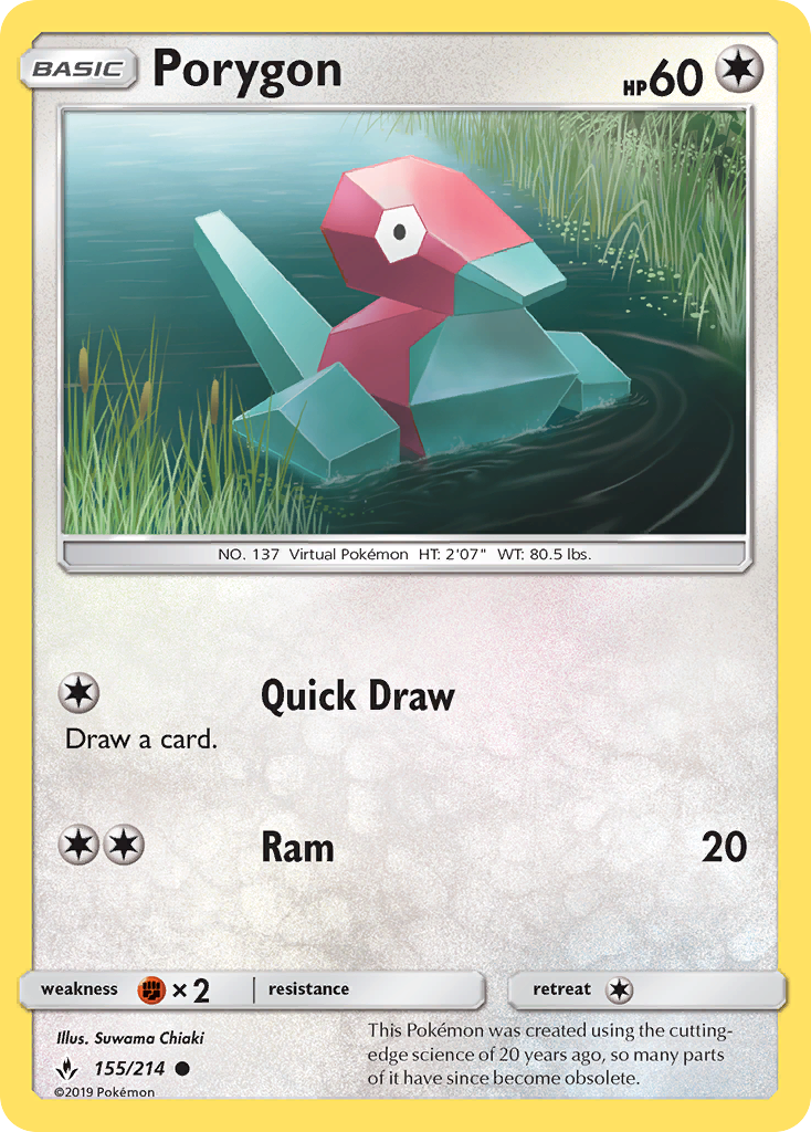 Porygon (155/214) [Sun & Moon: Unbroken Bonds] | Exor Games Bridgewater