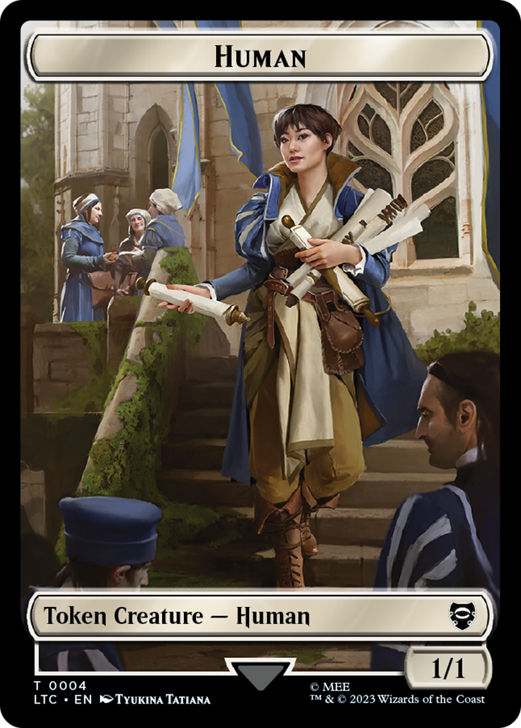 Human Knight // Human Double-Sided Token [The Lord of the Rings: Tales of Middle-Earth Commander Tokens] | Exor Games Bridgewater