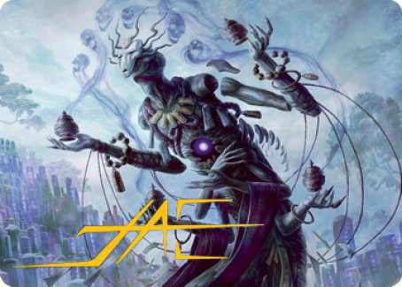 Myojin of Grim Betrayal Art Card (Gold-Stamped Signature) [Kamigawa: Neon Dynasty Art Series] | Exor Games Bridgewater