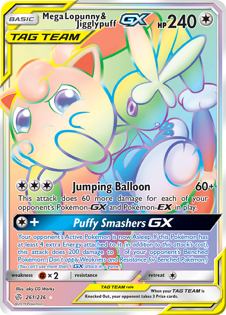 Mega Lopunny & Jigglypuff GX (261/236) [Sun & Moon: Cosmic Eclipse] | Exor Games Bridgewater
