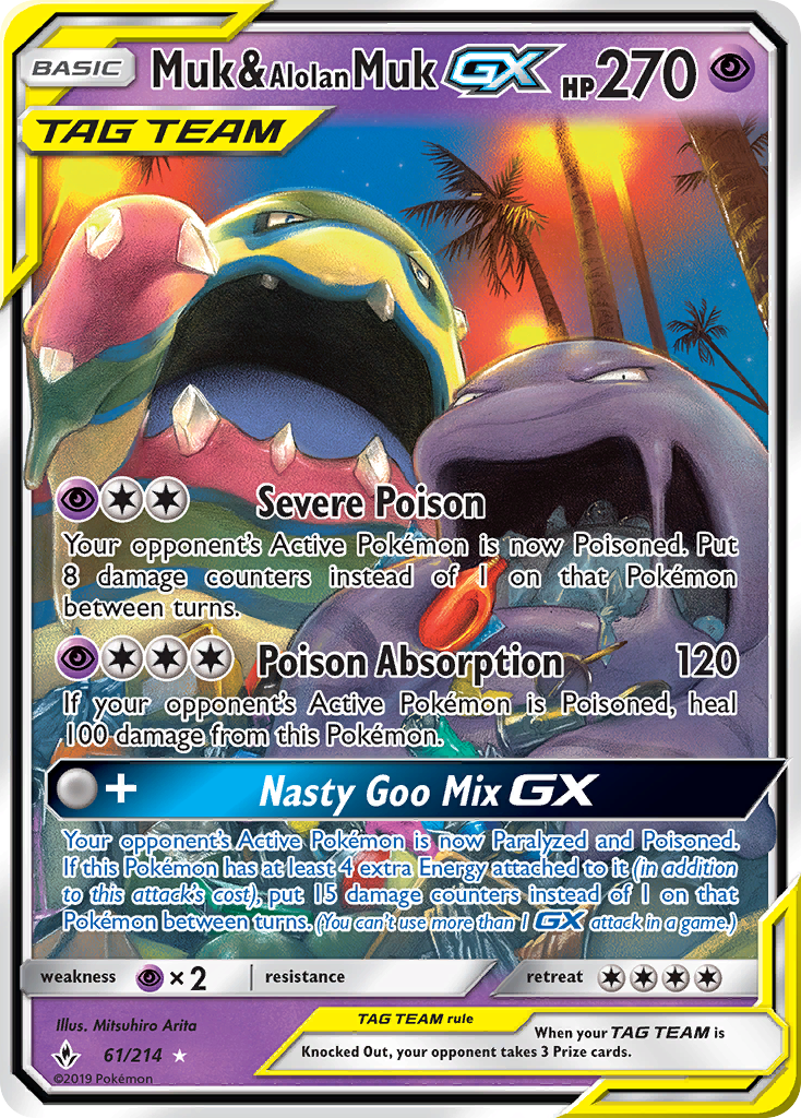 Muk & Alolan Muk GX (61/214) [Sun & Moon: Unbroken Bonds] | Exor Games Bridgewater