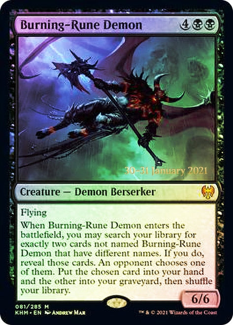 Burning-Rune Demon  [Kaldheim Prerelease Promos] | Exor Games Bridgewater