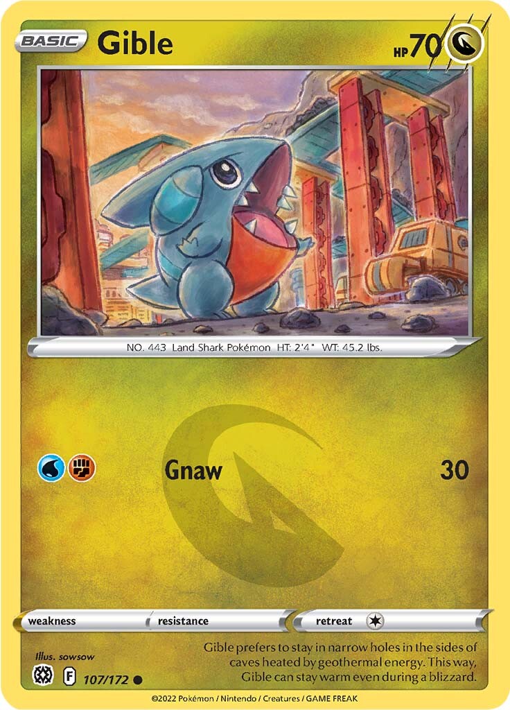 Gible (107/172) [Sword & Shield: Brilliant Stars] | Exor Games Bridgewater