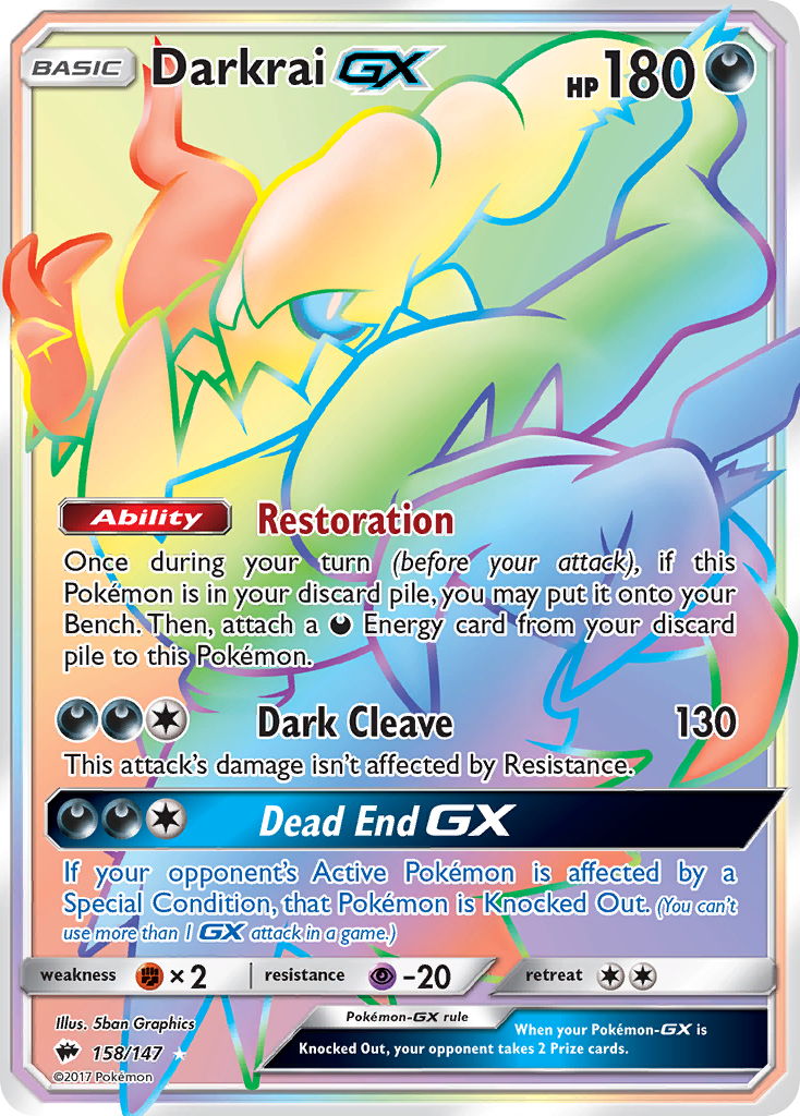 Darkrai GX (158/147) [Sun & Moon: Burning Shadows] | Exor Games Bridgewater