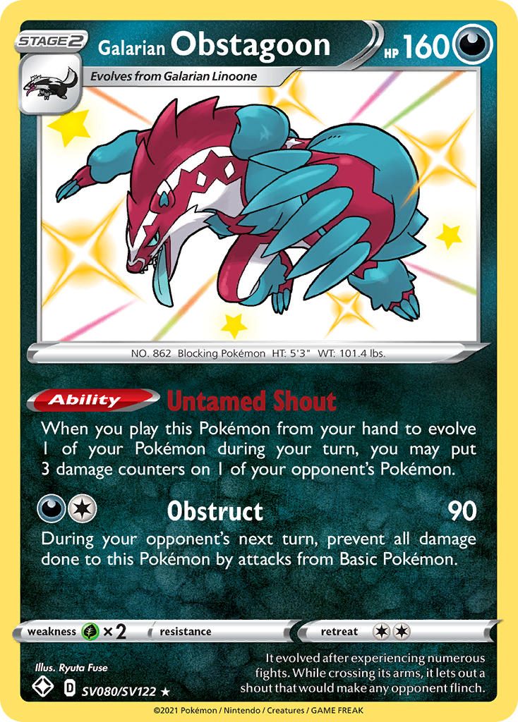 Galarian Obstagoon (SV080/SV122) [Sword & Shield: Shining Fates] | Exor Games Bridgewater