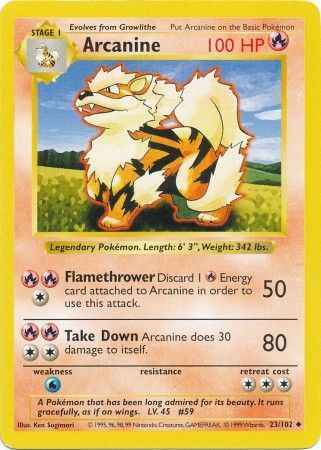 Arcanine (23/102) [Base Set Shadowless Unlimited] | Exor Games Bridgewater