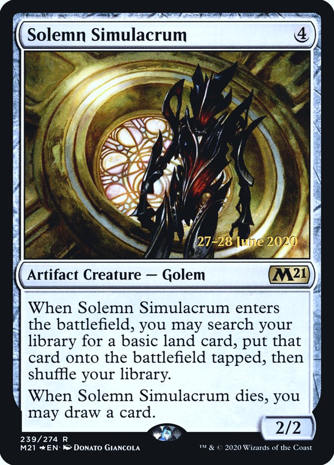 Solemn Simulacrum  [Core Set 2021 Prerelease Promos] | Exor Games Bridgewater