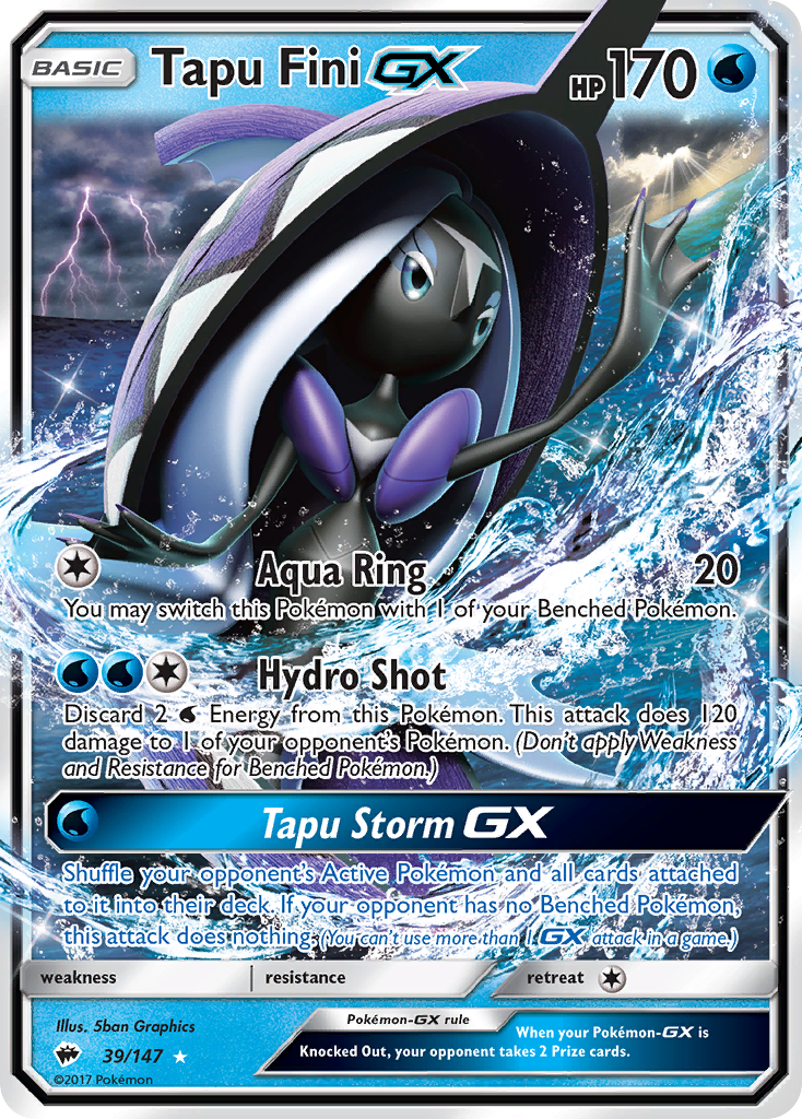 Tapu Fini GX (39/147) [Sun & Moon: Burning Shadows] | Exor Games Bridgewater