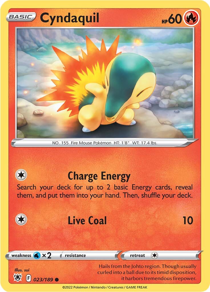 Cyndaquil (023/189) [Sword & Shield: Astral Radiance] | Exor Games Bridgewater