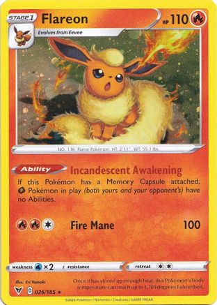 Flareon (026/185) (Cosmos Holo) [Sword & Shield: Vivid Voltage] | Exor Games Bridgewater