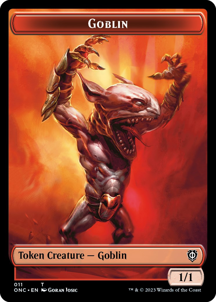 Rebel // Goblin Double-Sided Token [Phyrexia: All Will Be One Commander Tokens] | Exor Games Bridgewater