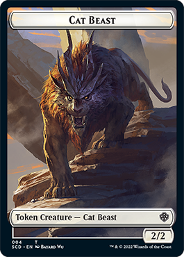 Elf Warrior // Cat Beast Double-Sided Token [Starter Commander Decks] | Exor Games Bridgewater