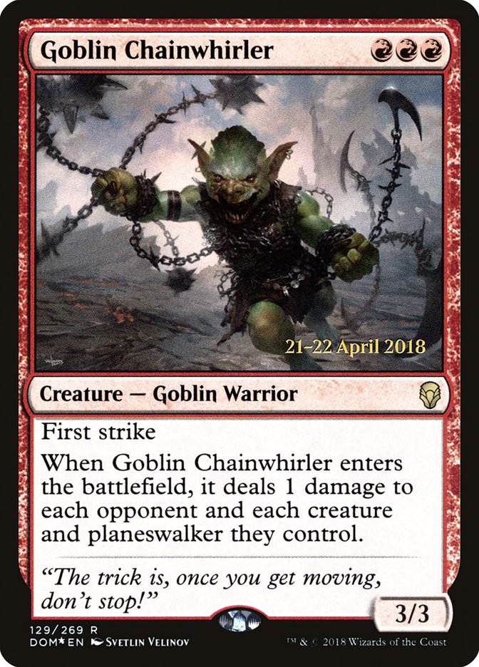 Goblin Chainwhirler  [Dominaria Prerelease Promos] | Exor Games Bridgewater