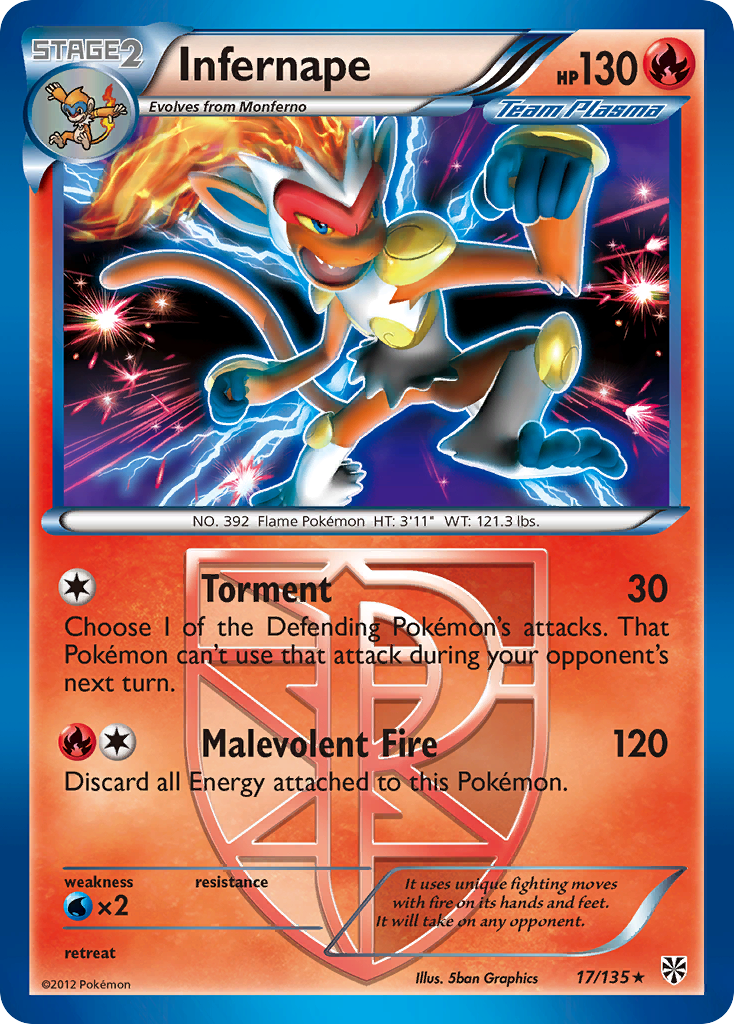 Infernape (17/135) [Black & White: Plasma Storm] | Exor Games Bridgewater