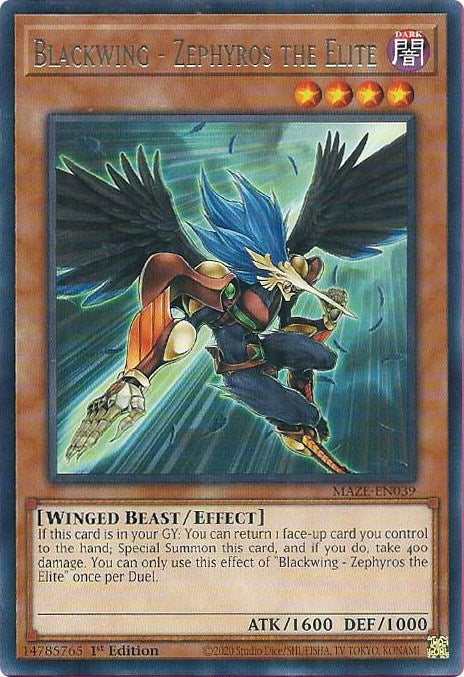 Blackwing - Zephyros the Elite [MAZE-EN039] Rare | Exor Games Bridgewater