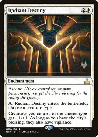 Radiant Destiny [Rivals of Ixalan Promos] | Exor Games Bridgewater