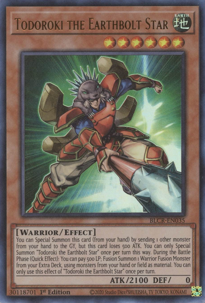 Todoroki the Earthbolt Star [BLCR-EN035] Ultra Rare | Exor Games Bridgewater