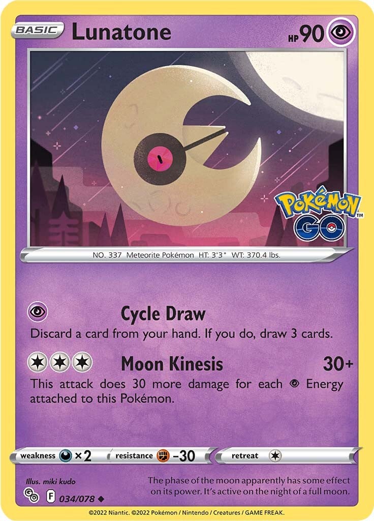 Lunatone (034/078) [Pokémon GO] | Exor Games Bridgewater