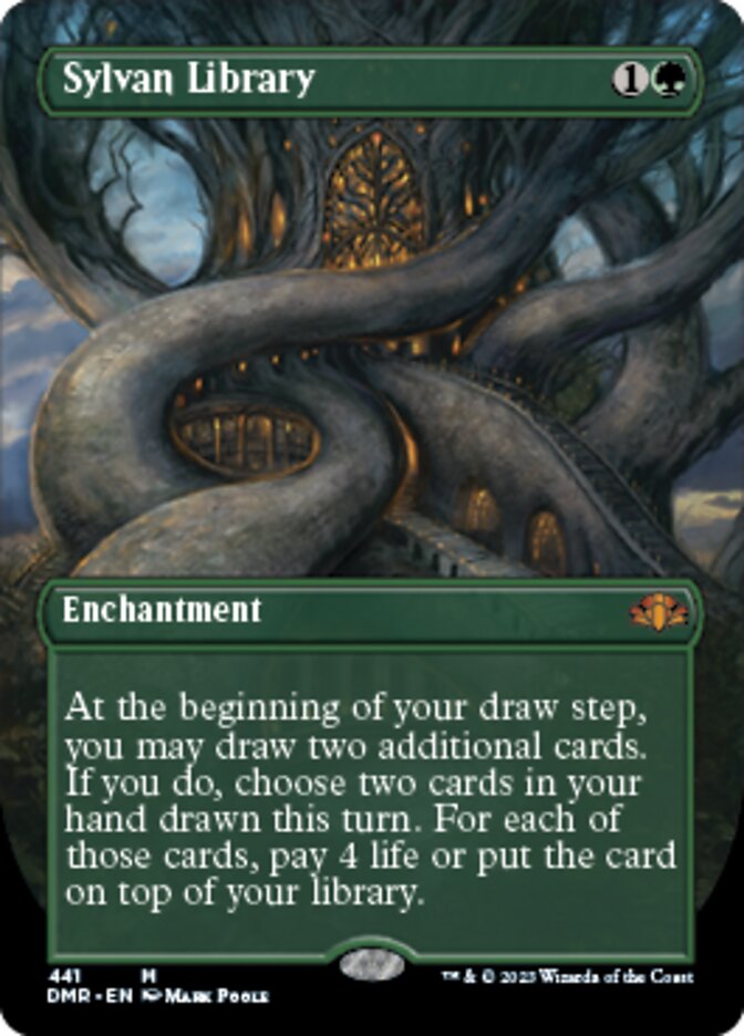 Sylvan Library (Borderless Alternate Art) [Dominaria Remastered] | Exor Games Bridgewater
