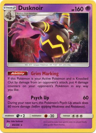 Dusknoir (85/236) (Theme Deck Exclusive) [Sun & Moon: Cosmic Eclipse] | Exor Games Bridgewater