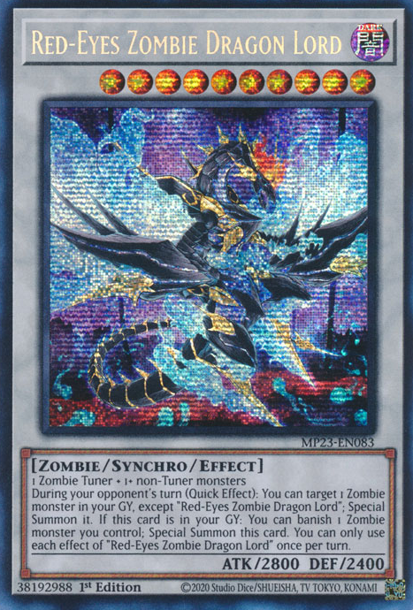 Red-Eyes Zombie Dragon Lord [MP23-EN083] Prismatic Secret Rare | Exor Games Bridgewater