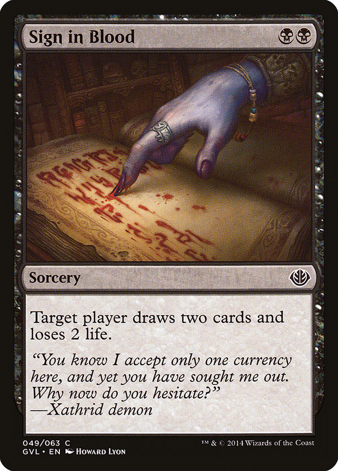 Sign in Blood (Garruk vs. Liliana) [Duel Decks Anthology] | Exor Games Bridgewater