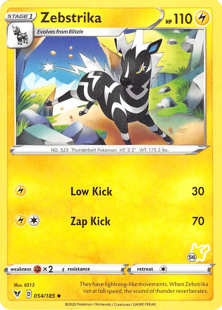 Zebstrika (054/185) (Pikachu Stamp #56) [Battle Academy 2022] | Exor Games Bridgewater