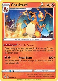 Charizard (025/185) (Cracked Ice Holo) (Theme Deck Exclusive) [Sword & Shield: Vivid Voltage] | Exor Games Bridgewater