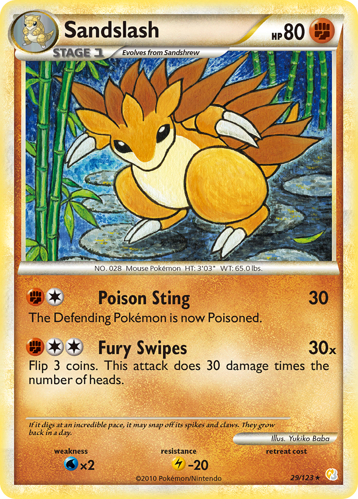 Sandslash (29/123) [HeartGold & SoulSilver: Base Set] | Exor Games Bridgewater