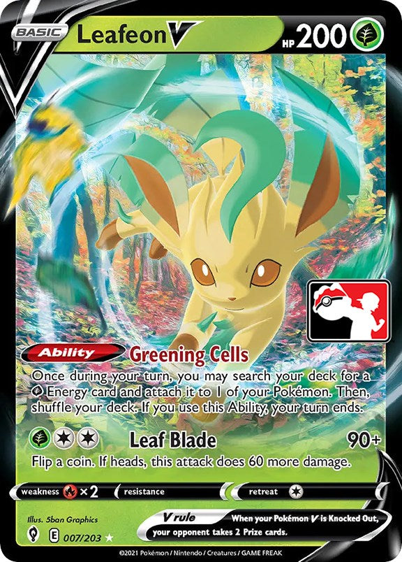 Leafeon V (007/203) [Prize Pack Series One] | Exor Games Bridgewater