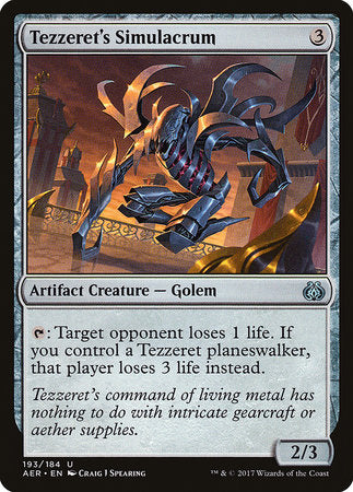 Tezzeret's Simulacrum [Aether Revolt] | Exor Games Bridgewater