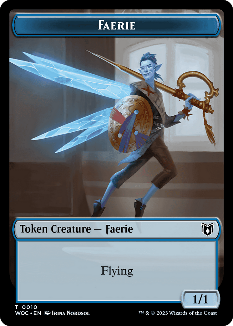 Faerie // Human Double-Sided Token [Wilds of Eldraine Commander Tokens] | Exor Games Bridgewater