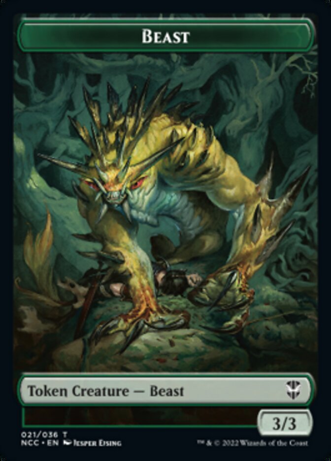 Beast // Saproling Double-sided Token [Streets of New Capenna Commander Tokens] | Exor Games Bridgewater