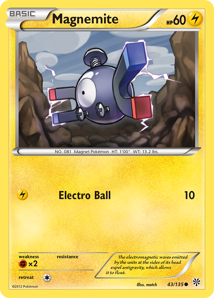 Magnemite (43/135) [Black & White: Plasma Storm] | Exor Games Bridgewater