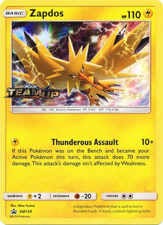 Zapdos (SM159) (Staff) [Sun & Moon: Black Star Promos] | Exor Games Bridgewater