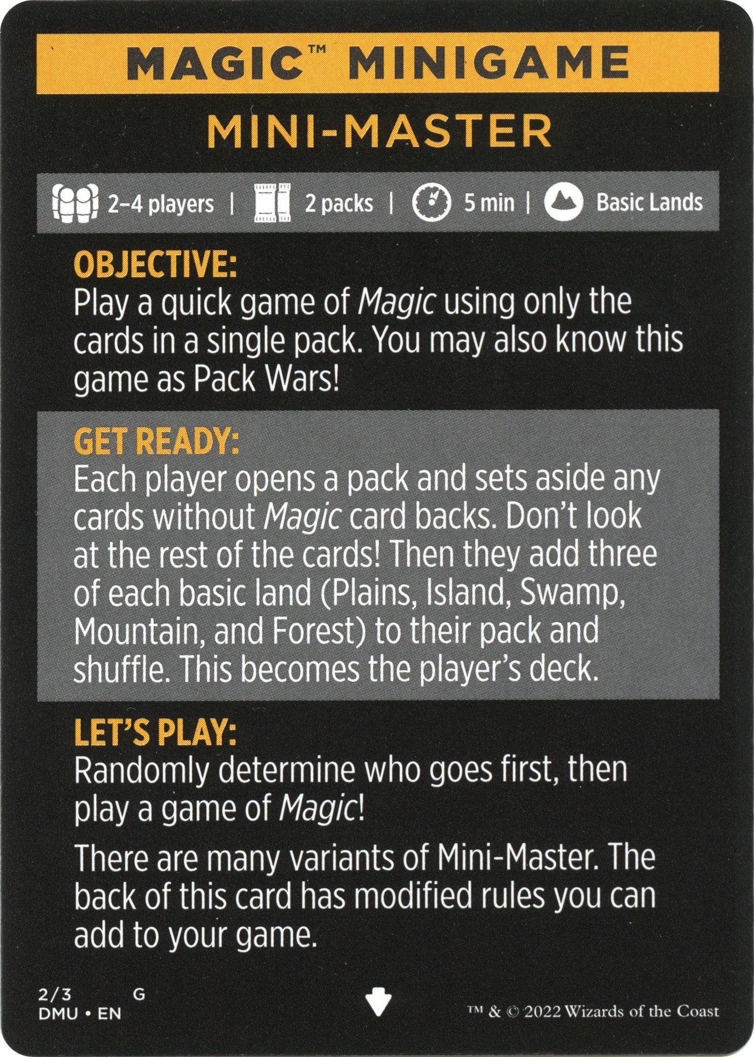 Mini-Master (Magic Minigame) [Dominaria United Minigame] | Exor Games Bridgewater