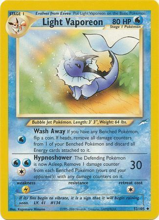 Light Vaporeon (52/105) [Neo Destiny Unlimited] | Exor Games Bridgewater