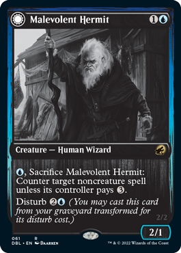 Malevolent Hermit // Benevolent Geist [Innistrad: Double Feature] | Exor Games Bridgewater