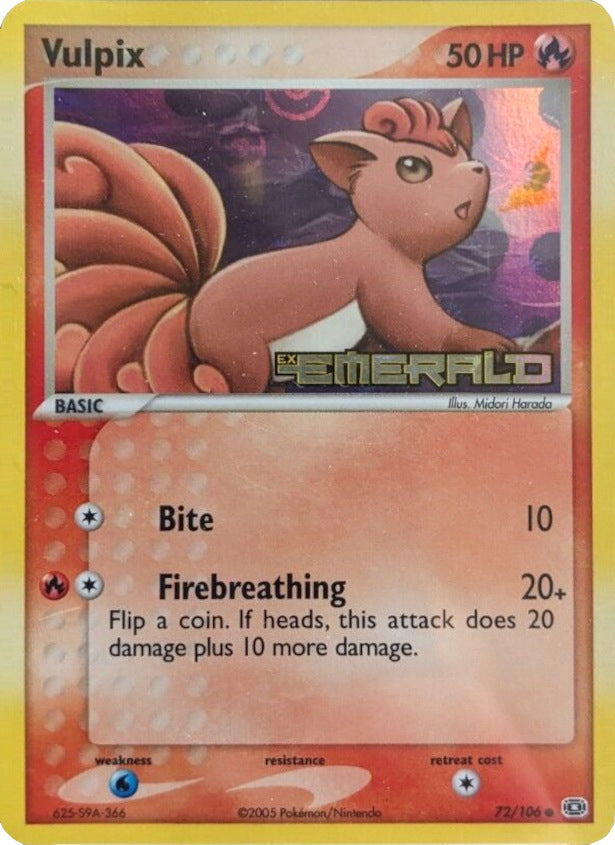 Vulpix (72/106) (Stamped) [EX: Emerald] | Exor Games Bridgewater