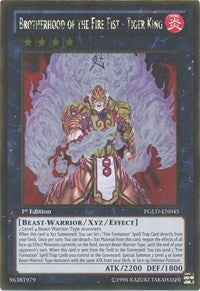 Brotherhood of the Fire Fist - Tiger King [PGLD-EN045] Gold Rare | Exor Games Bridgewater