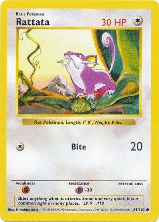 Rattata (61/102) [Base Set Shadowless Unlimited] | Exor Games Bridgewater