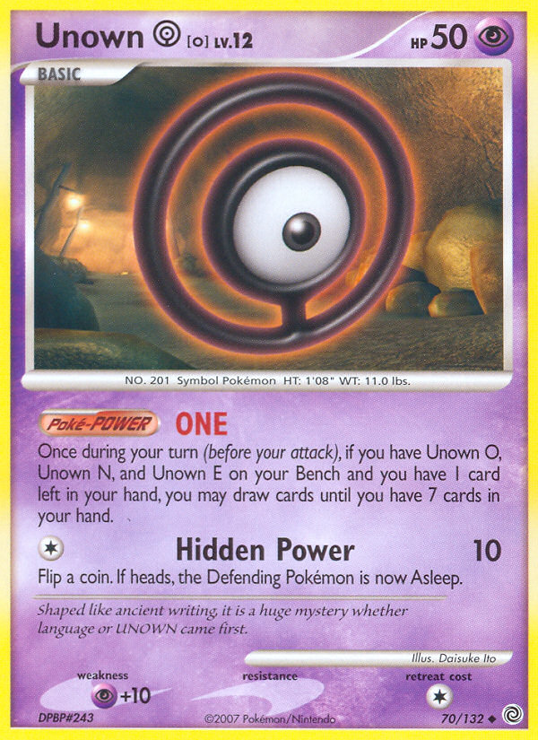 Unown O (70/132) [Diamond & Pearl: Secret Wonders] | Exor Games Bridgewater