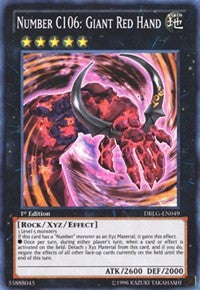 Number C106: Giant Red Hand [DRLG-EN049] Super Rare | Exor Games Bridgewater