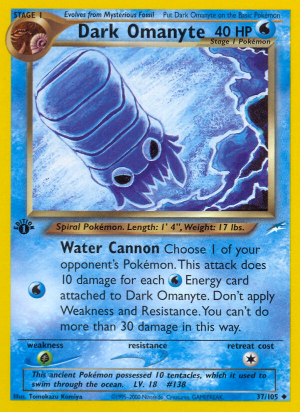 Dark Omanyte (37/105) [Neo Destiny 1st Edition] | Exor Games Bridgewater