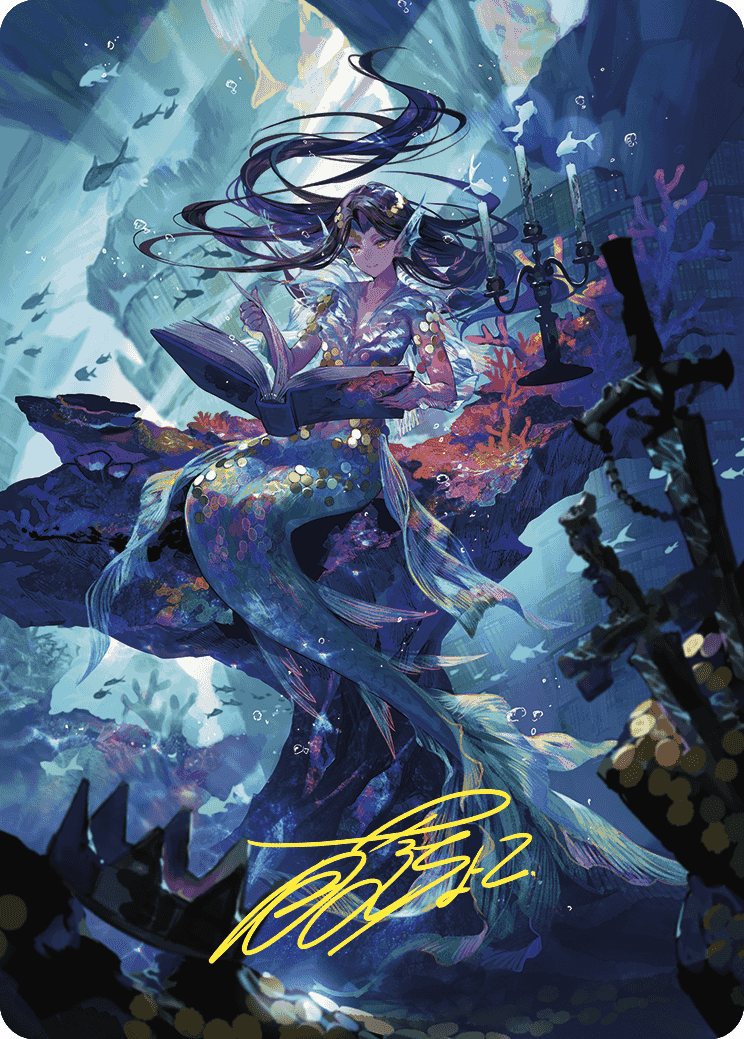 Rhystic Study Art Card (Gold-Stamped Signature) [Wilds of Eldraine Art Series] | Exor Games Bridgewater