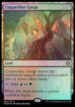 Copperline Gorge [Phyrexia: All Will Be One Prerelease Promos] | Exor Games Bridgewater