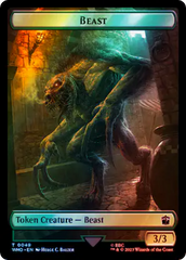 Soldier // Beast Double-Sided Token (Surge Foil) [Doctor Who Tokens] | Exor Games Bridgewater